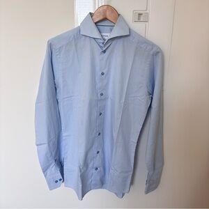 ETON 💯% cotton Slim Fit Signature Twill Structured Shirt mens light blue 38/15
